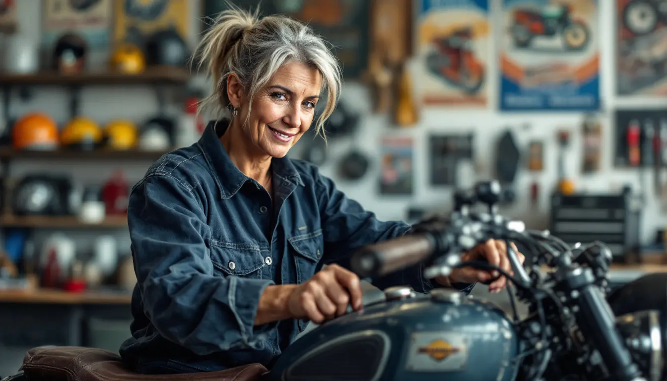 discover the incredible journey of a 58-year-old woman who finally realizes her dream of becoming a motorcycle mechanic. inspiring and determined, she proves that age is just a number and that passion and profession can be harmonized at any time in life.