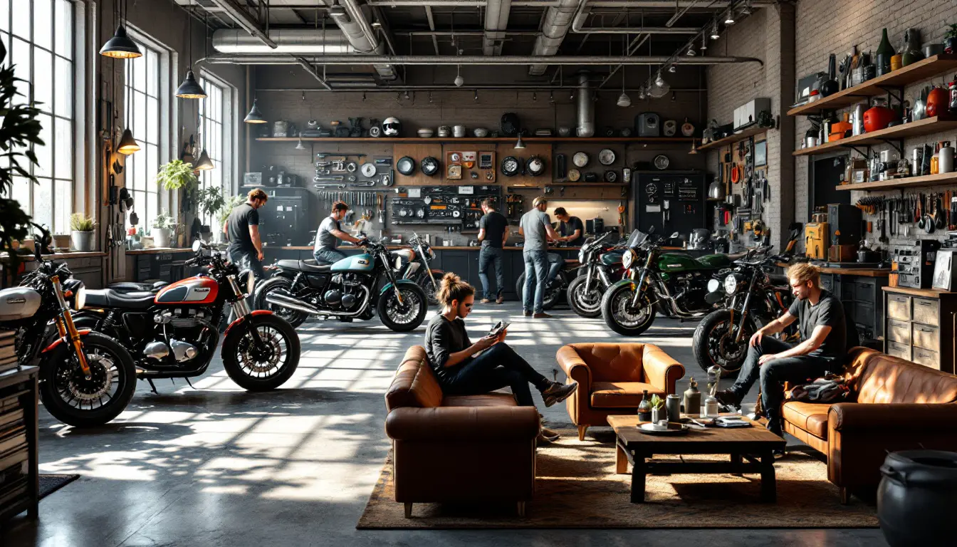 discover the brand new workshop in Marcellus, a space dedicated to motorcycle enthusiasts where expertise and passion come together. Join us to turn your motorcycle vision into reality in an inspiring environment.