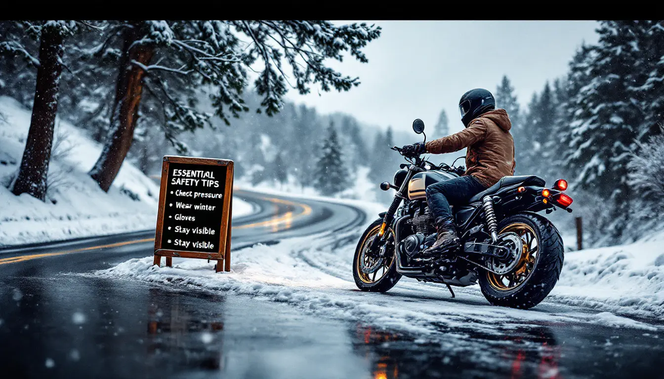 préparez-vous à affronter l'hiver avec confiance ! découvrez nos conseils essentiels pour conduire une moto en toute sécurité sur neige et verglas. ne laissez pas les conditions hivernales vous arrêter, soyez prêt à prendre la route en toute sérénité.