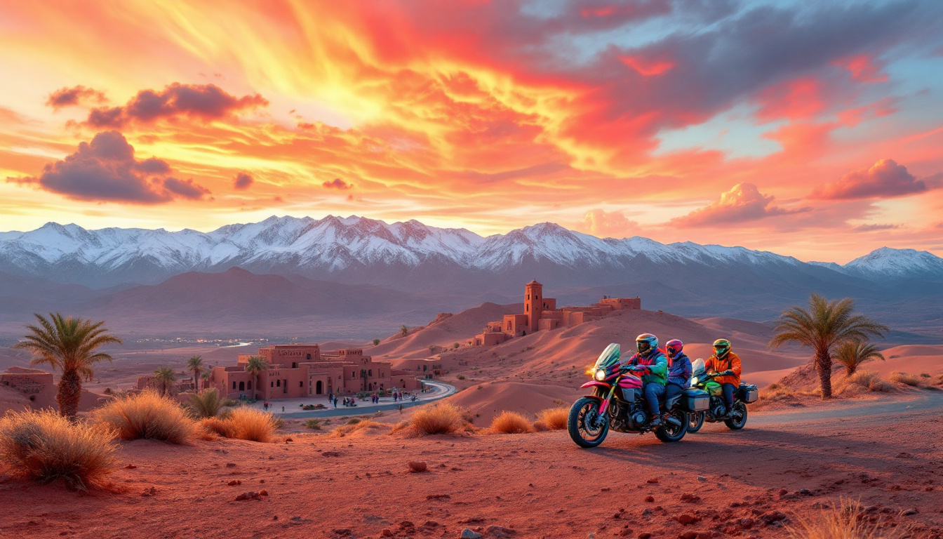 découvrez l'aventure ultime à moto avec un road trip époustouflant de 5.600 km à travers le maroc en groupe. explorez des paysages idylliques, des paysages désertiques et des montagnes majestueuses tout en partageant des moments inoubliables avec d'autres passionnés de moto. préparez-vous à vivre une expérience unique et enrichissante !