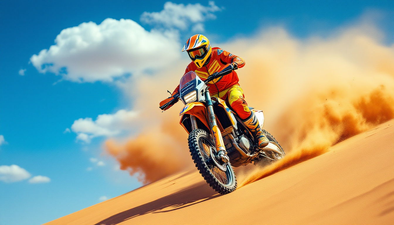 discover the excitement of an enduro motorcycle adventure through the breathtaking landscapes of the Tunisian desert. experience unforgettable moments by crossing golden dunes and exploring untouched terrains, all while savoring the wild beauty and rich culture of this unique region.