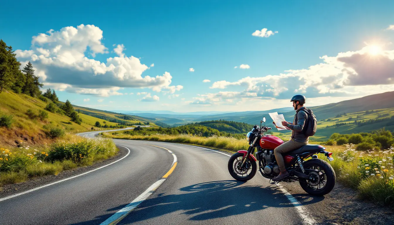 scoprite itinerari appositamente progettati per i motociclisti principianti, che uniscono sicurezza e paesaggi mozzafiato. godete di un'esperienza di guida piacevole imparando le basi della moto su strade adatte al vostro livello.