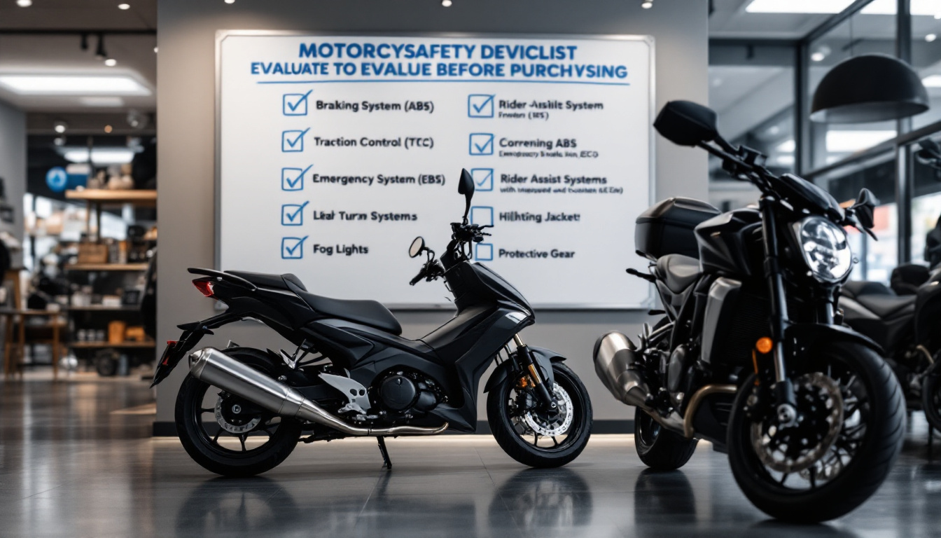 discover the essential safety devices to evaluate before buying a motorcycle. learn about braking systems, protections, and safety equipment that will guarantee your safety on the road.