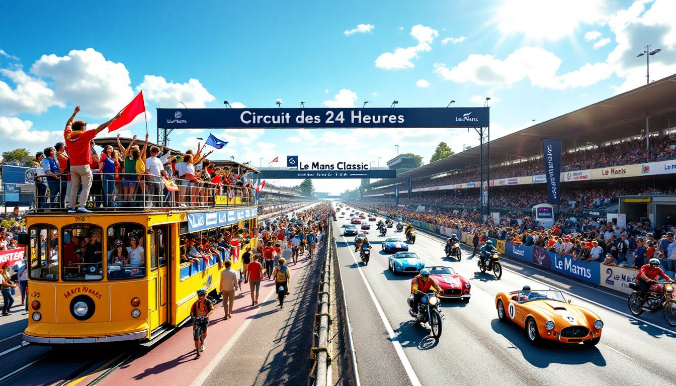 discover our practical advice for easily accessing the circuit of mans classic 2025: routes by tram, on foot, by bicycle, by car, or by motorcycle, for a simple and stress-free journey!