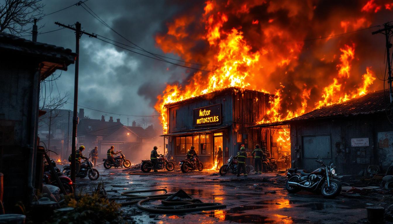 un incendio s'est déclaré dans un atelier de motos à déville-lès-rouen, rapidement maîtrisé par les pompiers. aucun blessé n'est à déplorer, mais des dégâts matériels sont à signaler.