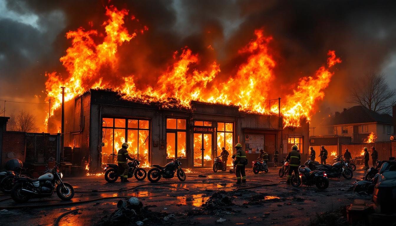 un incendio s'est déclaré dans un atelier de motos à déville-lès-rouen, mobilisant les pompiers qui ont rapidement maîtrisé les flammes. découvrez les faits et les conséquences de cet incident survenu ce jour.