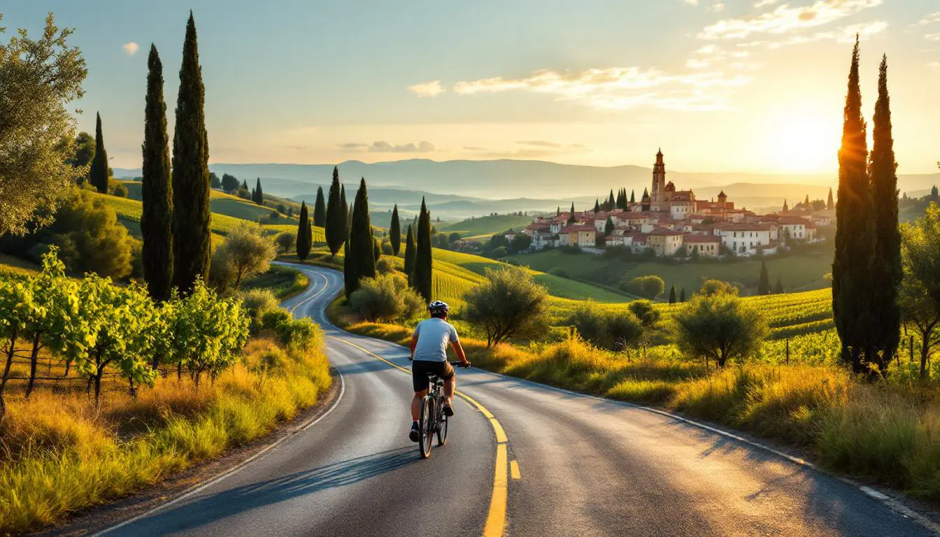 explorez l’italie autrement en parcourant ses paysages à vélo. vivez une aventure inoubliable à travers villages pittoresques, vignobles et sites historiques. préparez votre prochain voyage cycliste et laissez-vous séduire par la dolce vita italienne !