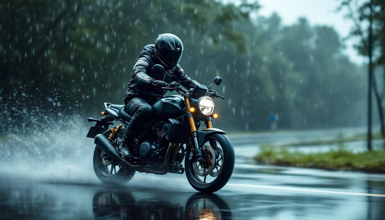 scopri i nostri consigli indispensabili per guidare in moto sotto la pioggia in totale serenità e sicurezza.