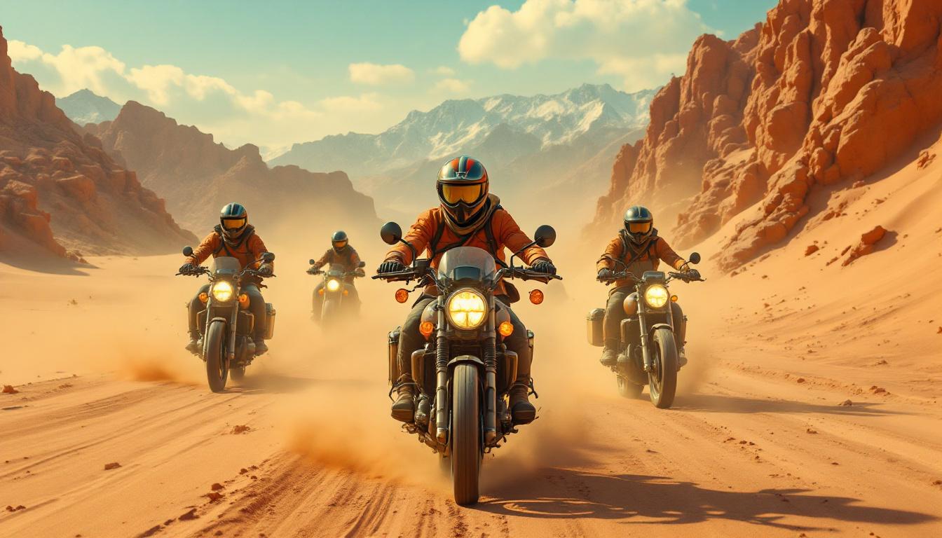 discover an unforgettable motorcycle adventure: ride 5,600 km in a group through the stunning landscapes of Morocco, between desert, mountains, and picturesque villages.
