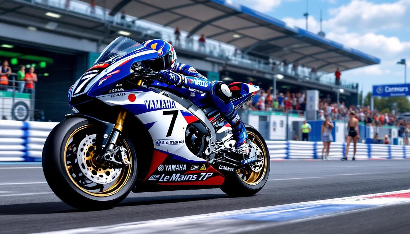 la yamaha n°7 si distingue conquistando la pole position per le prestigiose 24 ore moto del mans, promettendo una gara intensa e piena di suspense.
