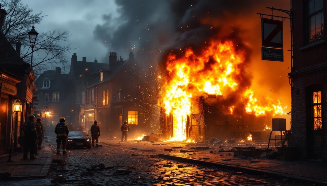 un violent incendie s'est déclaré dans l'atelier d'un forgeron situé rue ingres à calais, suite à une explosion. les secours sont intervenus rapidement pour maîtriser le sinistre.