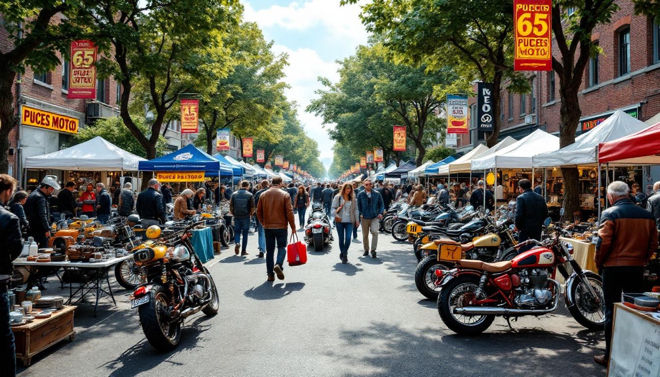 scopri la 65a edizione delle puces moto a val-de-reuil: un appuntamento imperdibile con molti visitatori e opportunità uniche per gli appassionati di moto.