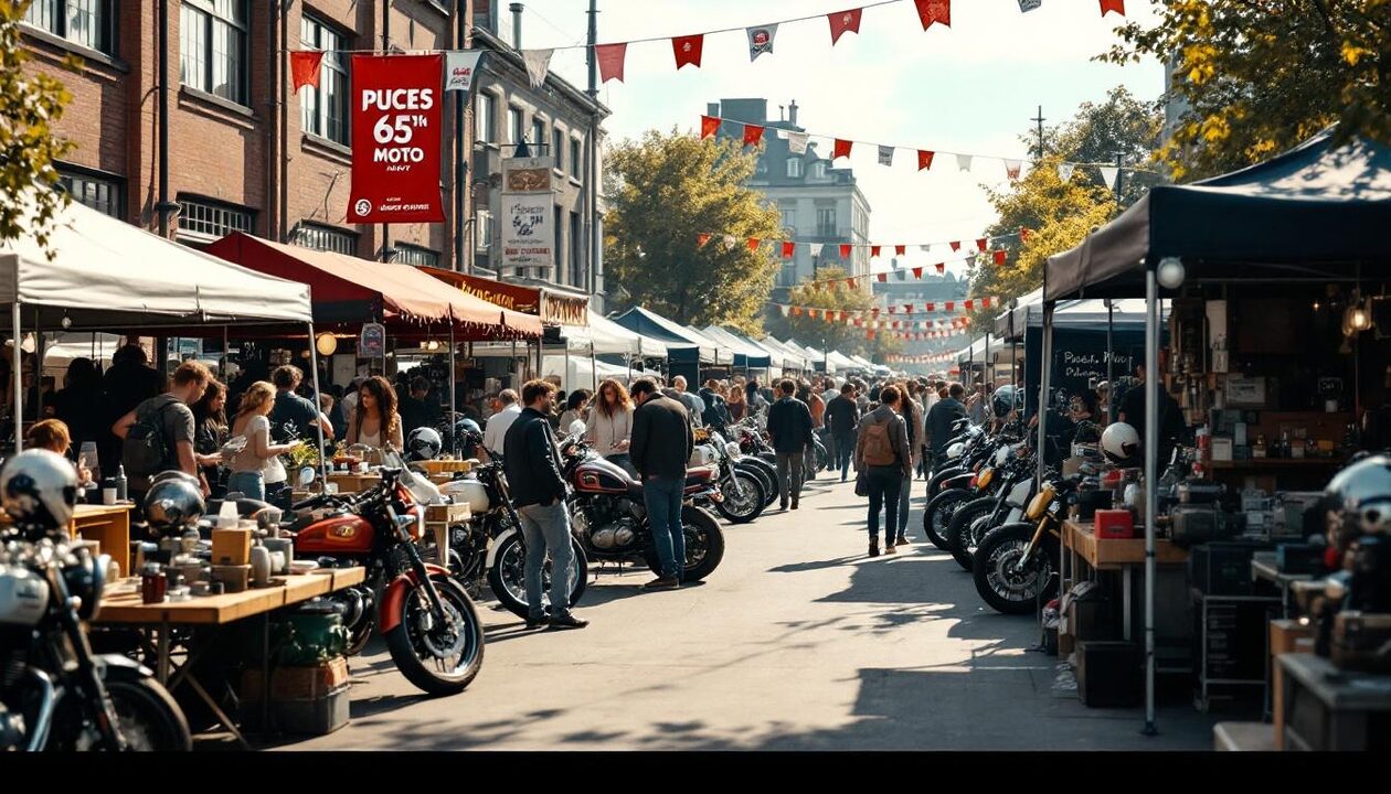 découvrez la 65e édition des puces moto à val-de-reuil : un événement incontournable avec de nombreux visiteurs et des opportunités exceptionnelles pour les passionnés de motos.