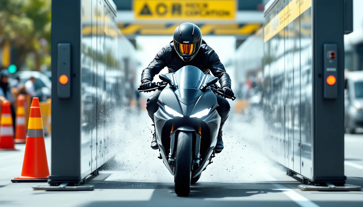 découvrez comment ce motard audacieux défie le contrôle technique des motos grâce à son ingénieuse « opération tenaille », repoussant les limites et suscitant le débat.