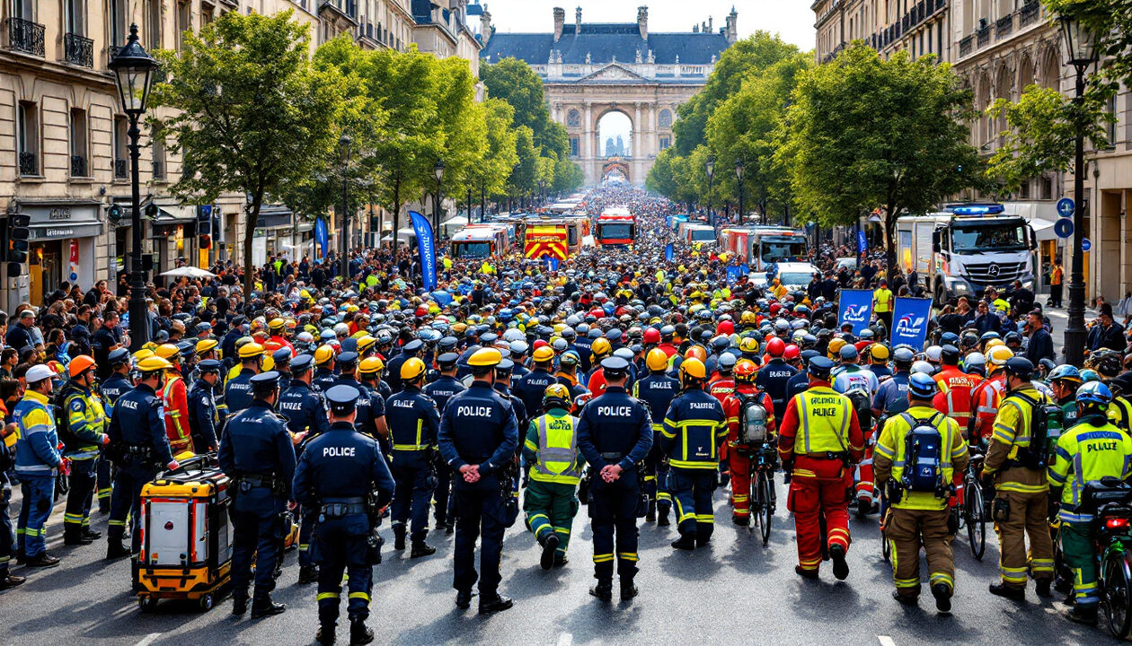 tour de france 2026 à bordeaux : une mobilisation exceptionnelle avec près de 700 policiers et gendarmes, 130 pompiers et 62 secouristes déployés pour garantir la sécurité des participants et du public.