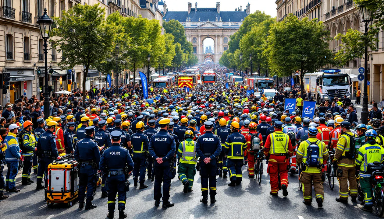 tour de france 2026 à bordeaux : une mobilisation exceptionnelle avec près de 700 policiers et gendarmes, 130 pompiers et 62 secouristes déployés pour garantir la sécurité des participants et du public.